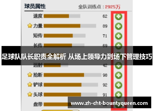 足球队队长职责全解析 从场上领导力到场下管理技巧